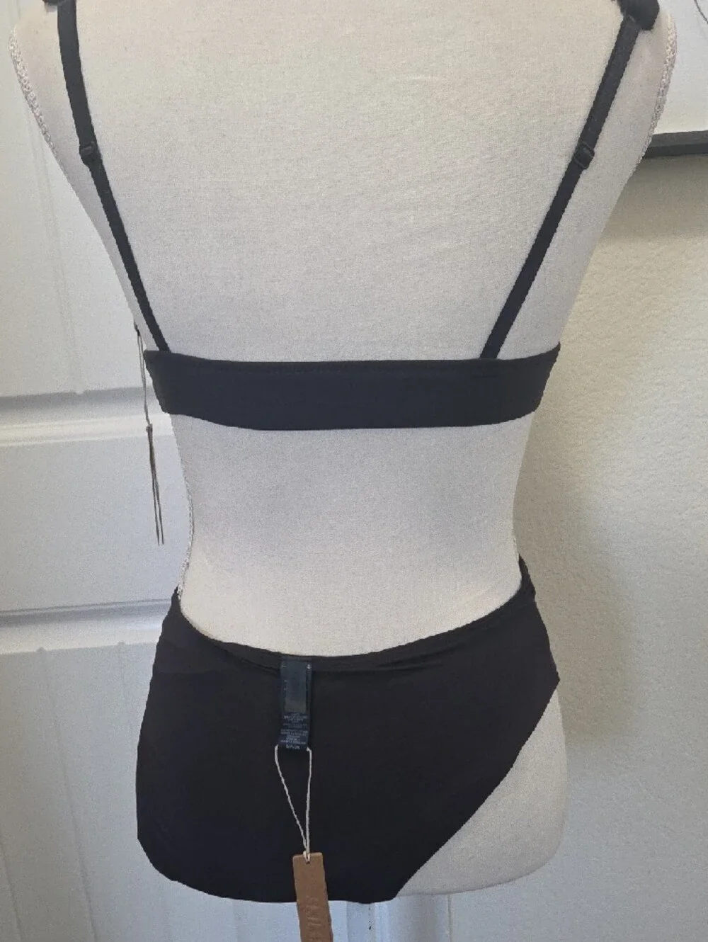 Skims Black V-Neck Bikini Set